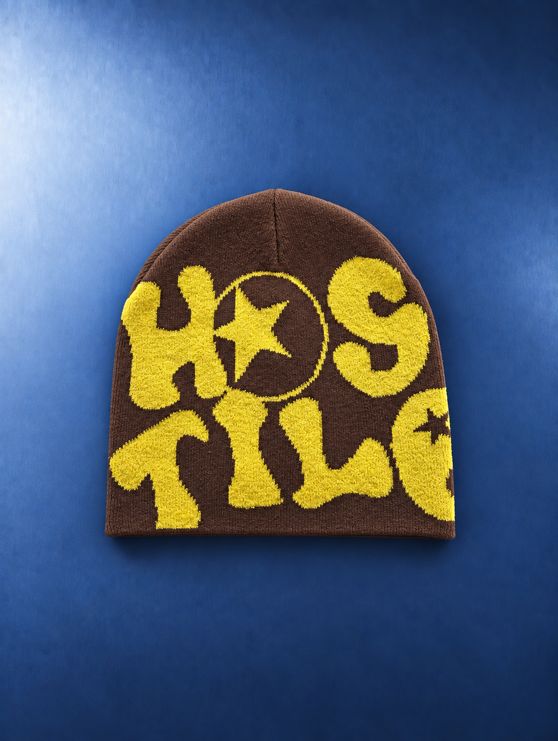 Brown Beanie Yellow Logo